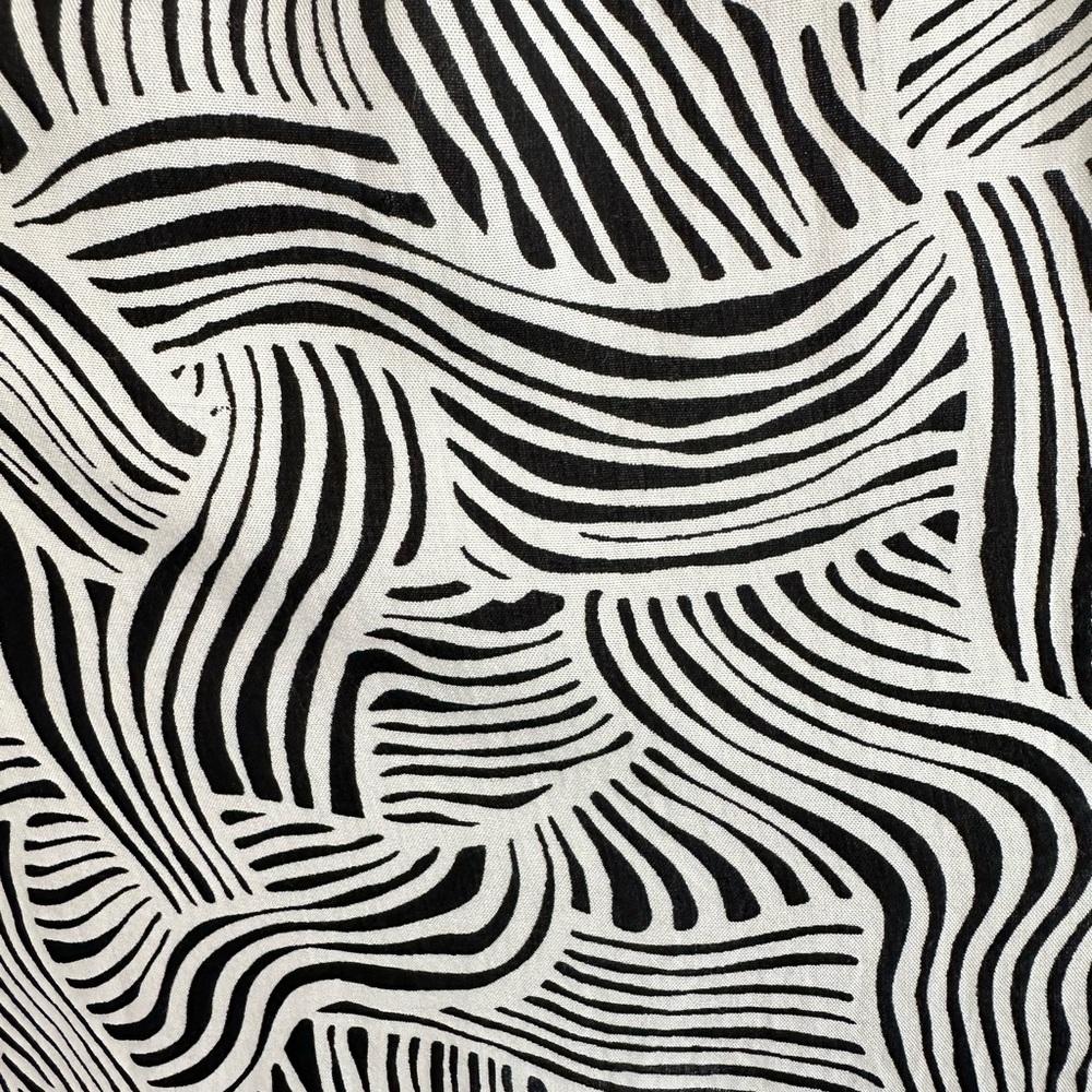 LOFT Black & White Abstract Print Tie-Front Midi Cover Up Dress | Size M/L(1228) - Picture 12 of 14